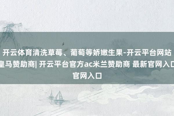 开云体育清洗草莓、葡萄等娇嫩生果-开云平台网站皇马赞助商| 开云平台官方ac米兰赞助商 最新官网入口