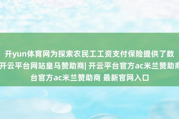 开yun体育网为探索农民工工资支付保险提供了数字金融新形貌-开云平台网站皇马赞助商| 开云平台官方ac米兰赞助商 最新官网入口
