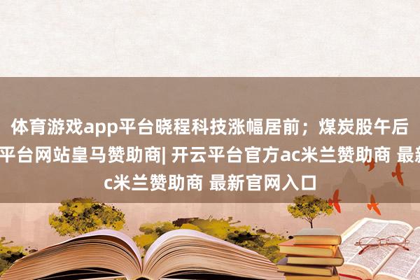 体育游戏app平台晓程科技涨幅居前；煤炭股午后强势-开云平台网站皇马赞助商| 开云平台官方ac米兰赞助商 最新官网入口