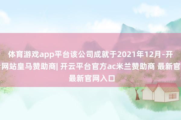 体育游戏app平台该公司成就于2021年12月-开云平台网站皇马赞助商| 开云平台官方ac米兰赞助商 最新官网入口