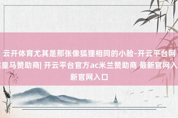 云开体育尤其是那张像狐狸相同的小脸-开云平台网站皇马赞助商| 开云平台官方ac米兰赞助商 最新官网入口