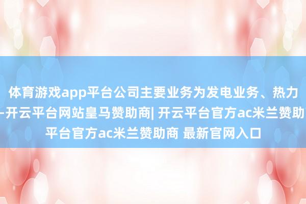 体育游戏app平台公司主要业务为发电业务、热力业务、新兴产业-开云平台网站皇马赞助商| 开云平台官方ac米兰赞助商 最新官网入口