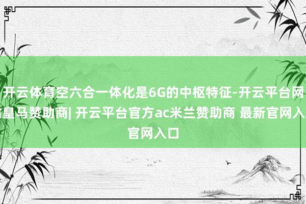 开云体育空六合一体化是6G的中枢特征-开云平台网站皇马赞助商| 开云平台官方ac米兰赞助商 最新官网入口
