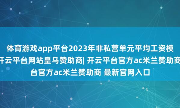 体育游戏app平台2023年非私营单元平均工资模式增长5.8%-开云平台网站皇马赞助商| 开云平台官方ac米兰赞助商 最新官网入口