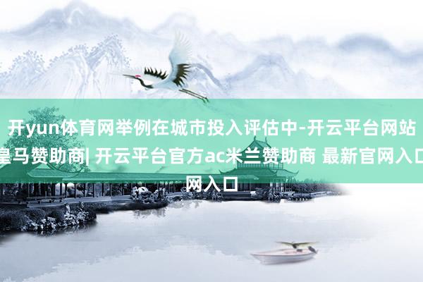 开yun体育网举例在城市投入评估中-开云平台网站皇马赞助商| 开云平台官方ac米兰赞助商 最新官网入口